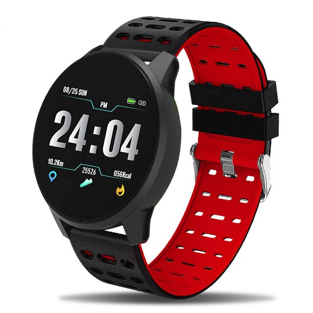 Smart Watch B2 Smart Bracelet Sports Alarm Clock Heart Rate Health Tracker Big Round Screen Smart Band: red