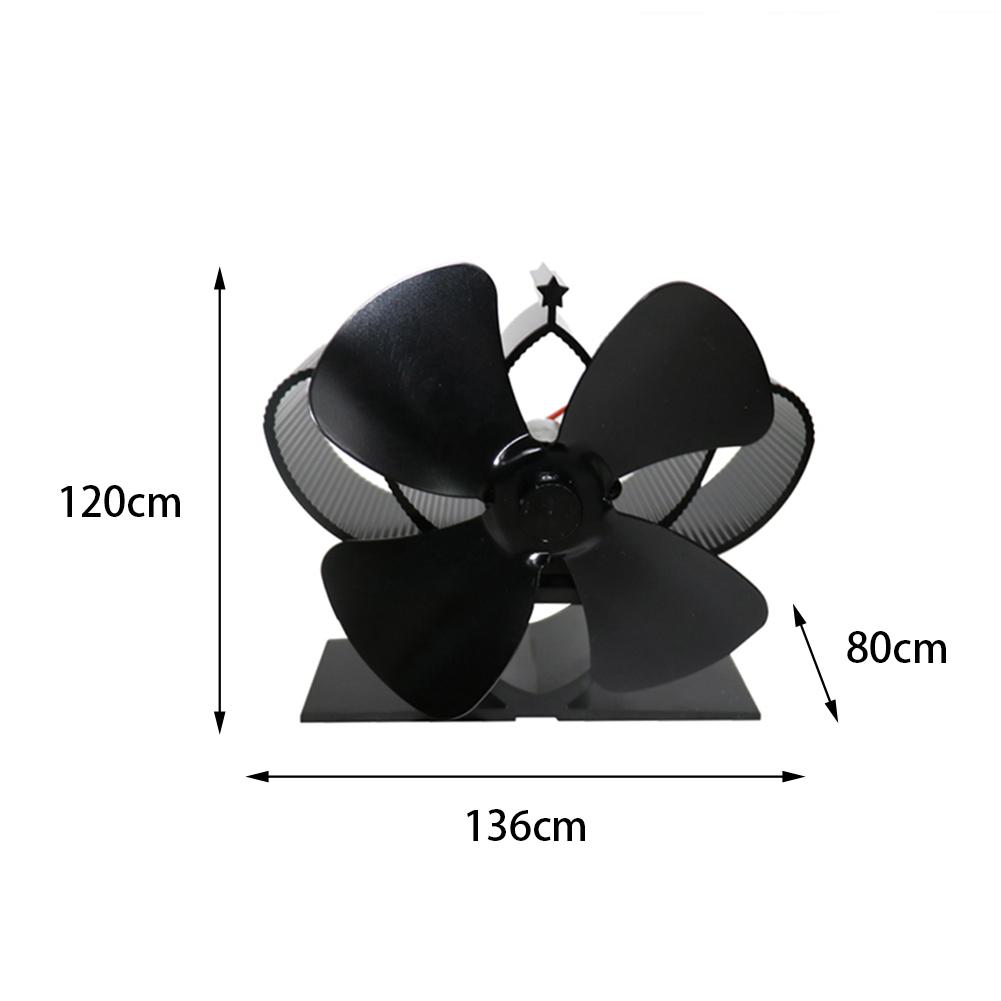 Mini 4 aspas ventilador de estufa de calor para madera/quemador de troncos/chimenea-distribución de calor ecológica ahorro de combustible