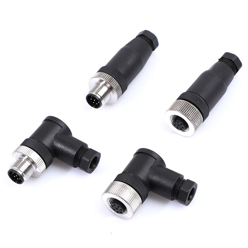 M12 Waterdichte Sensor Connector Male & Female Plug 8 Pin Draad Connector