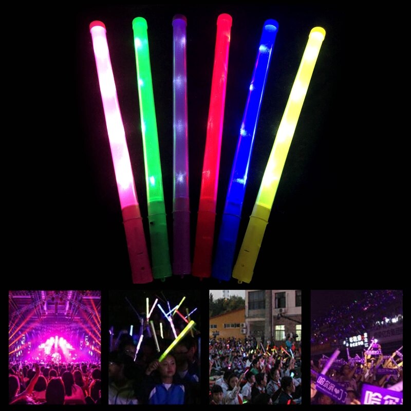 30/50 Stuks Light-Up Foam Sticks Led Zachte Batons Rally Rave Glow Wands Multicolor Cheer Knipperende Buis Concert Voor festivals Party