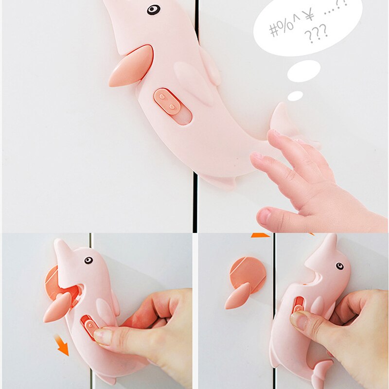 3 Stks/set Kinderen Veiligheid Protector Lock Cartoon Dolfijn Kind Veiligheid Vergrendelingen Laden Kasten Plastic Baby Veiligheid Sloten