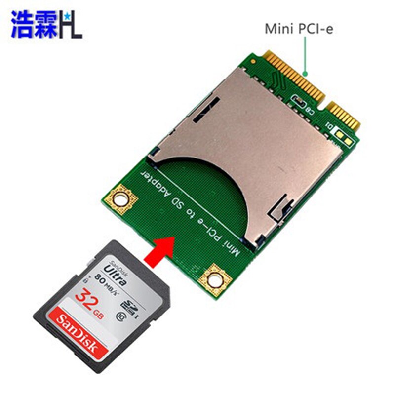 Mini PCI-e to SD to MINI PCIE adapter 52PIN not include Memory storage card For windows 7 8 10 XP 2000