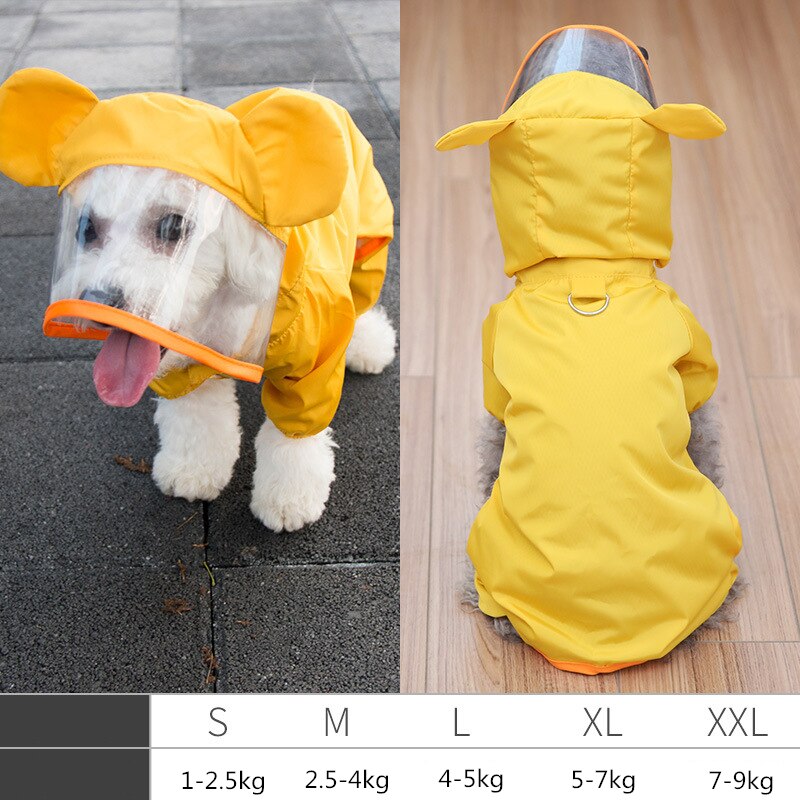 Dog Raincoat Waterproof Pet Clothes PVC Dog Rain Coat Pet Raincoat Dog Clothes for Small Dogs