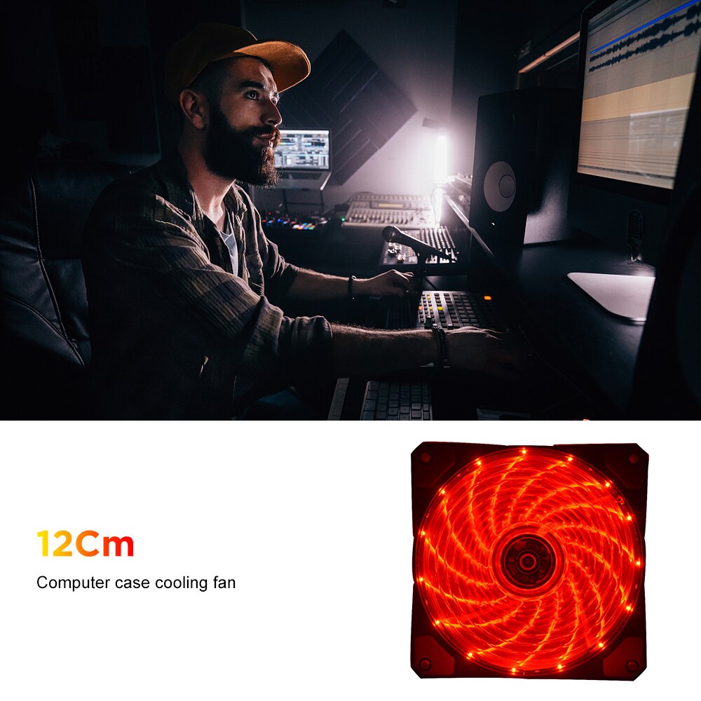 Cpu Koeler Fan 15 Leds Pc Computer Case Heatsink Mini Draagbare Ultra Mute Cooling Radiator Koelventilator Desktop Kantoor thuis