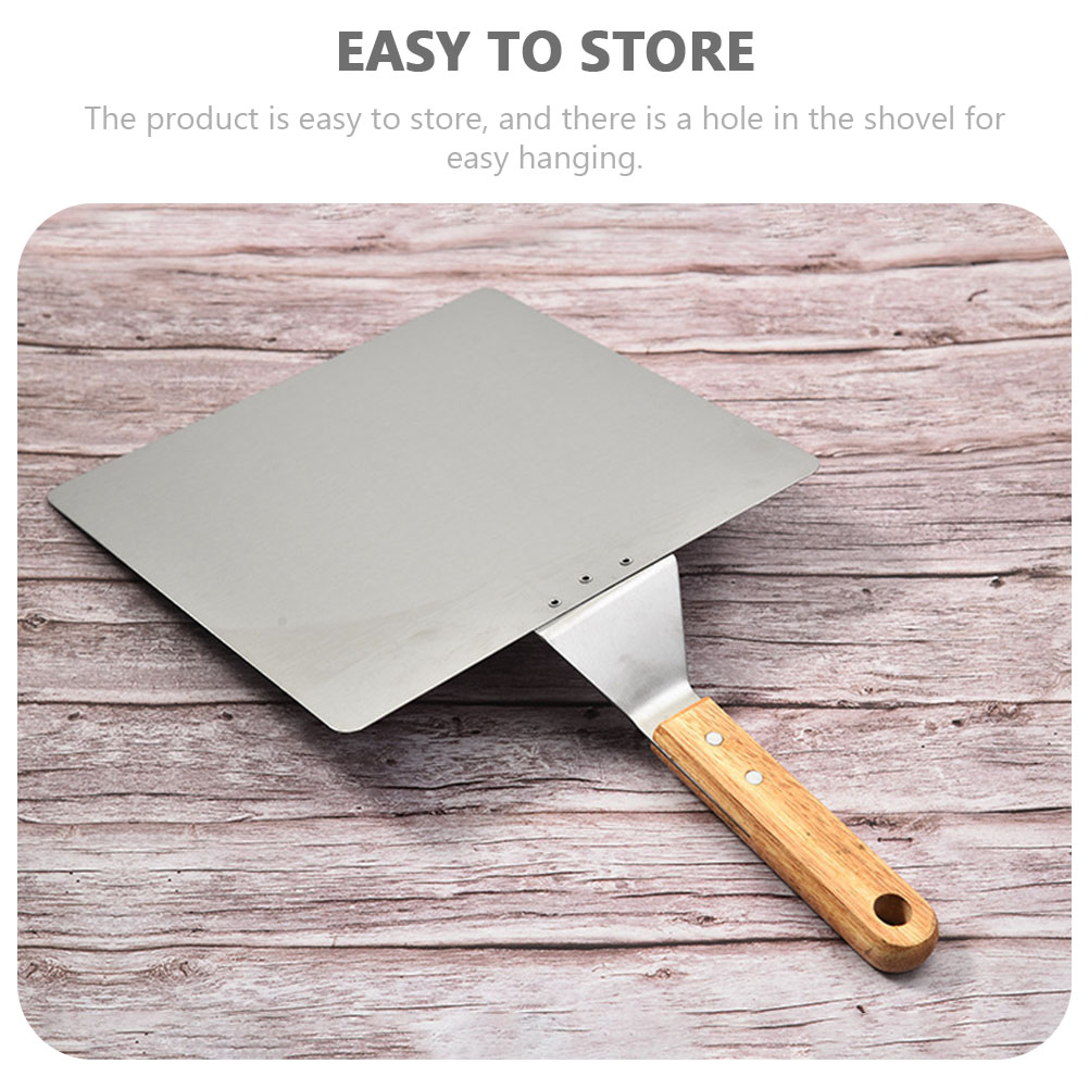 Stainless Steel Pizza Peel Wood Handle Pizza Paddle Square Shape Pizza Paddle