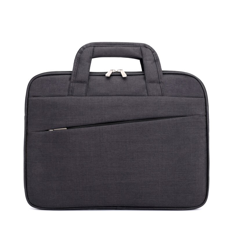 Cesha heren waterdichte canvas 15 inch laptoptas duurzame documententas draagbare draagbare portfolio: Zwart