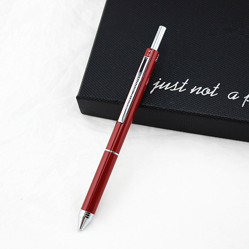 1pcs 4-in-1 Multicolor pen - student Metal Cased - Black , Blue , Red Ballpoint pen and 0.5mm pencil: R