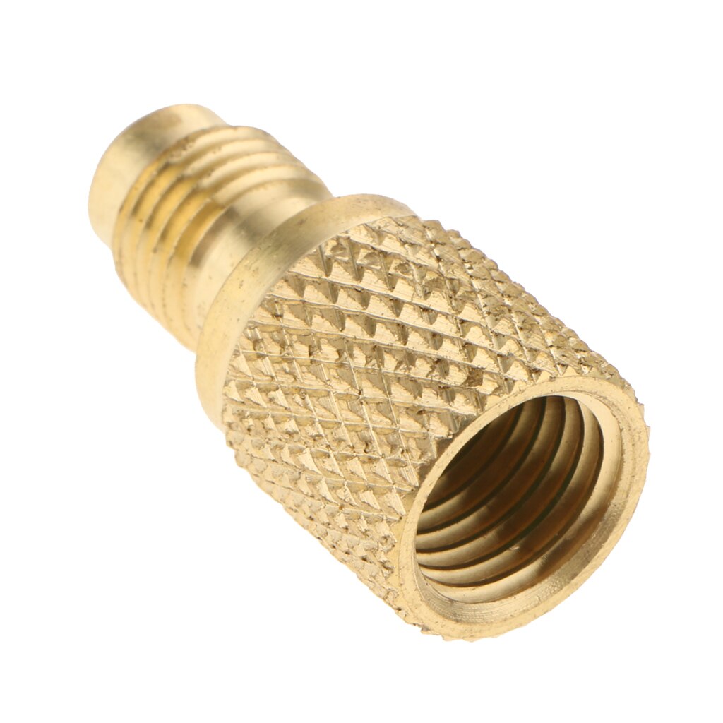 2 PCS R134A Brass Refrigerant Tank Adapter To R12 Fitting Adapter 1/2 ACME Internal 1/4 SAE External Adaptor Valve Core