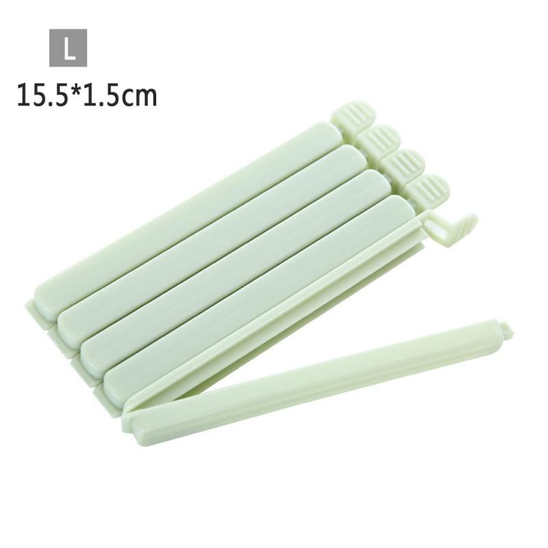 Plain Color Sealing Clip 5 Pack Food Preservation Sealing Clip Small Plastic Bag Snack Bag Sealing Clip: L   Light green