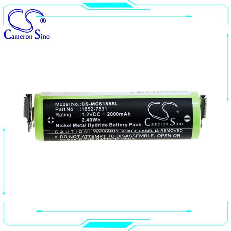 Cameron Sino 1.2V 2000mAh Ni-MH Battery for Moser ChroMini 1591 1591B 1591Q Easy Style 1881 Shaver Spare Parts Power Supply