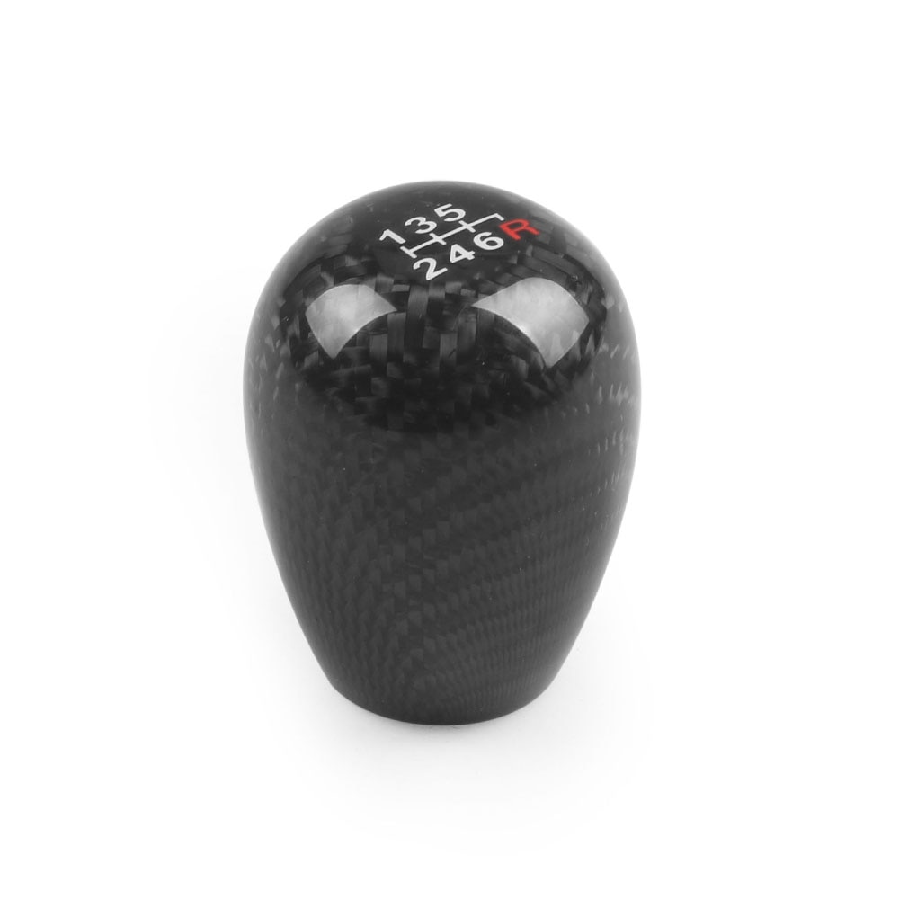 Racing 5 6 SPEED Gear Shift Knob Manual Real Carbon Fiber Shift Knob 57MM Stick Shifter Lever Knob