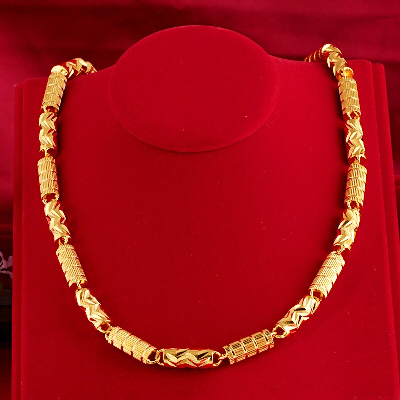 Forever Niet Vervagen 24K Gold Filled Ketting Mannen Vrouwen Fijne Bijoux Femme Collares Naszyjnik Sieraden 24K Goud sieraden Kettingen