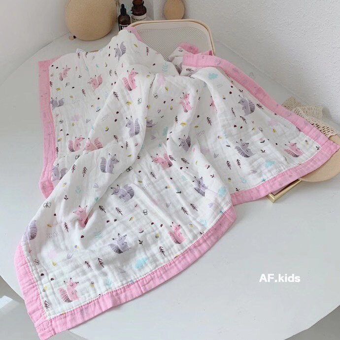 110*110cm Baby Decke 6 Schichten Super Weiche Baumwolle Musselin Decke Wickeln Atmungsaktive Kleinkind freundlicher freundlicher Baby Decke Blick: Eichhörnchen
