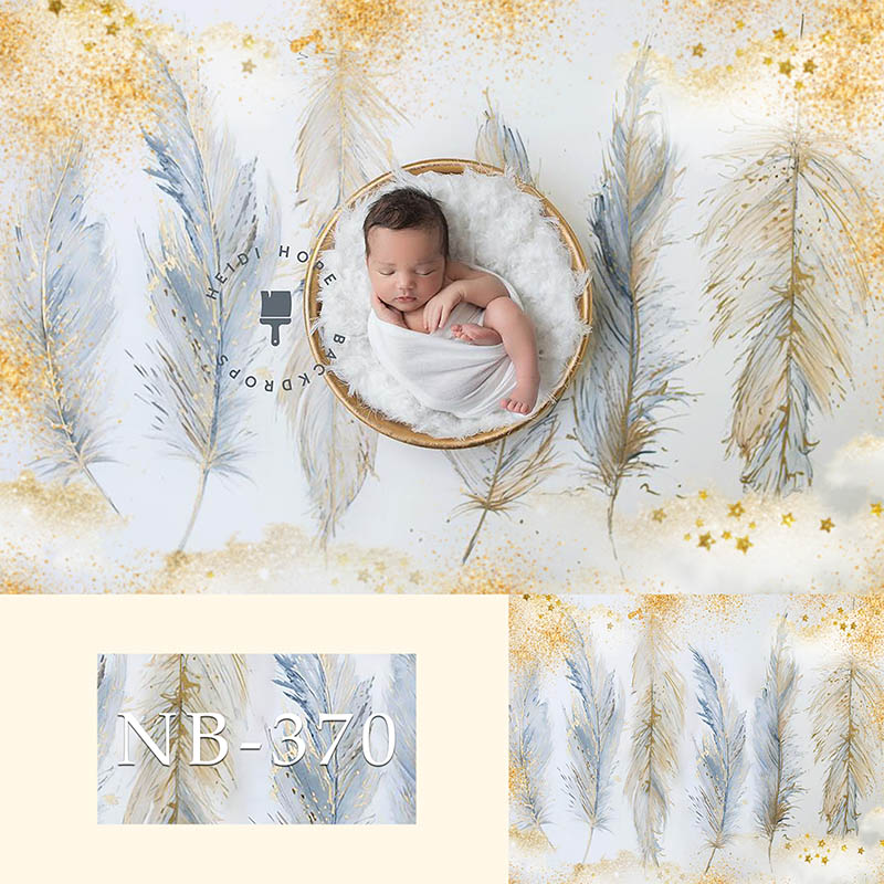 NeoBack Fotografie Achtergronden Pasgeboren Veer Goud Fotografische Achtergrond Baby Shower Decoraties Photocall Fotostudio