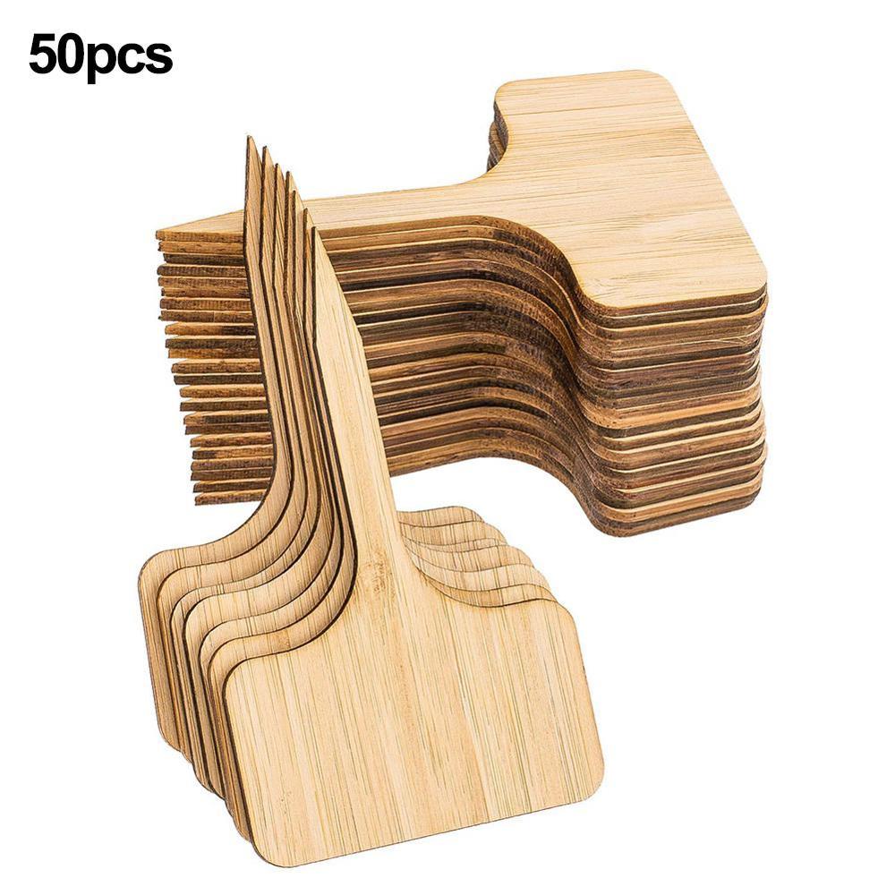 50/100pcs DIY Bamboo Plant Labels Wooden T-type Tags Garden plant label Plant Sign Tags Seed Potted Garden Markers Tools: Multi