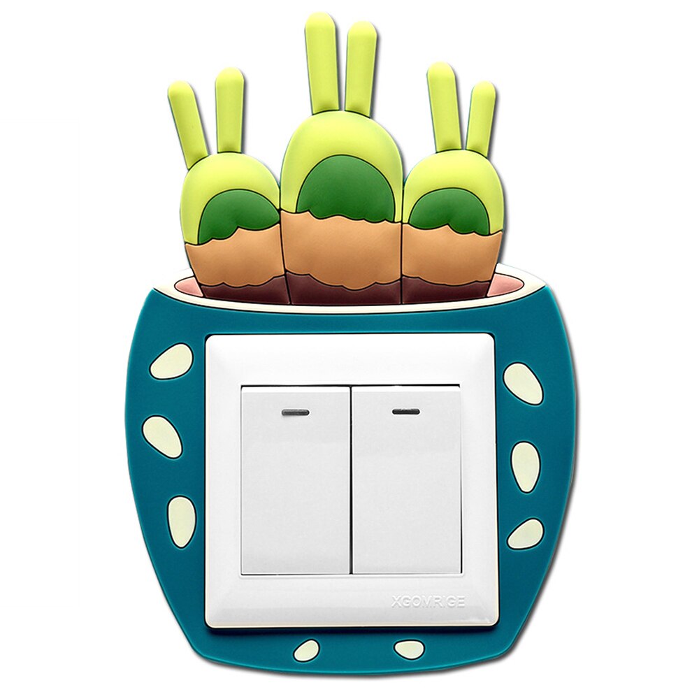 Cartoon 3D Luminous on-off Night Light Switch Outlet Wall Stickers for Kids Home Bedroom Living Room Decor House Decorations: 01