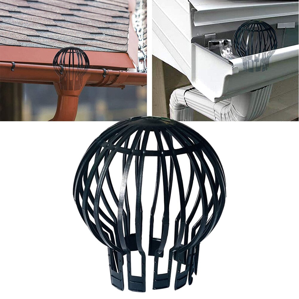 Gutter Guard Home Downpipe Black Garden Easy Install PP Debris Roof Drain Anti-blocking Strainer Leaves Protection Filter