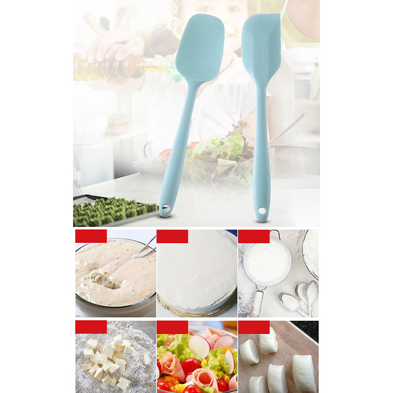 Cream Scraper Silica Gel 6-Piece Set Silicone Scraper One-Piece Cake Butter Knife Multi-Functional Baking Tools Kitchen Supplies