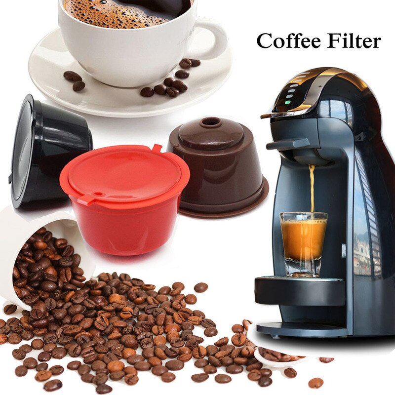 Återanvändbar kaffekapsel filterkopp för nescafe dolce gusto påfyllningsbara kepsar kaffedroppare te korgar köketillbehör