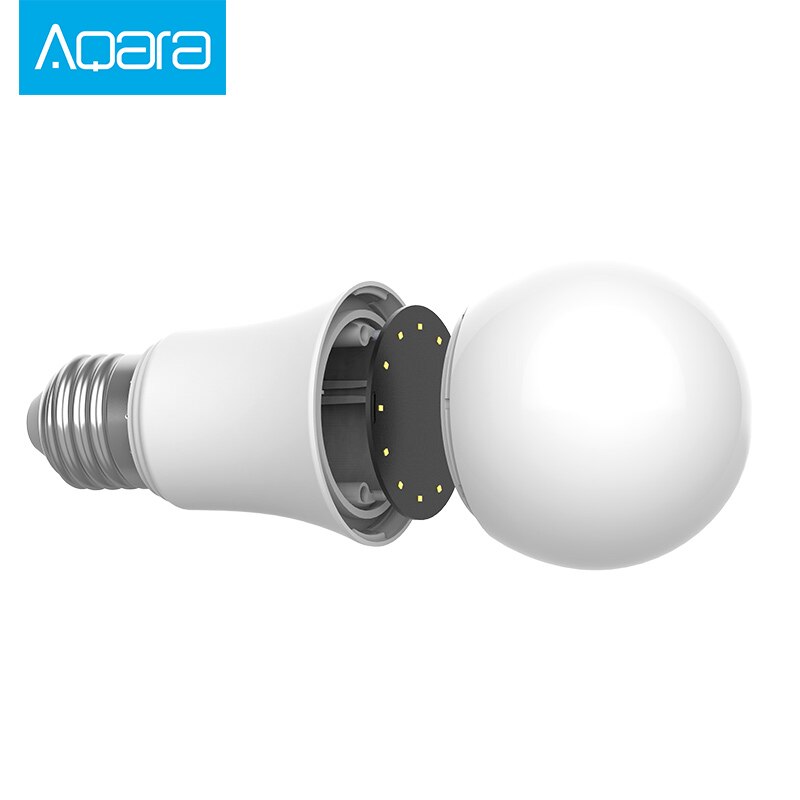 Aqara-bombilla inteligente Zigbee para el hogar, lámpara con control de brillo, aplicación remota Mihome, Color blanco, 9W