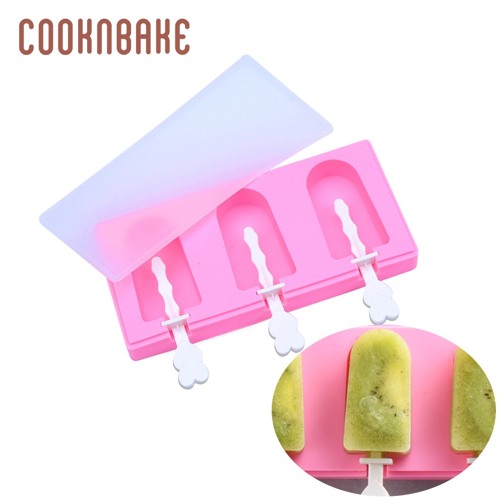 COOKNBAKE Silicone Ice Cream Maker Ice Cube juice bar Summer paw shape cake decoration form children ice lolly tray with stick: CDY-214