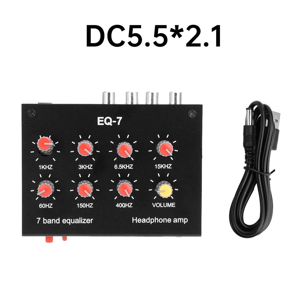 EQ-7 DC5-12V 7 Stage Equalizer Audio Amplifier High Medium Low Adjustable Preamplifier Audio For Phones Computers Earbuds Soun: transparent