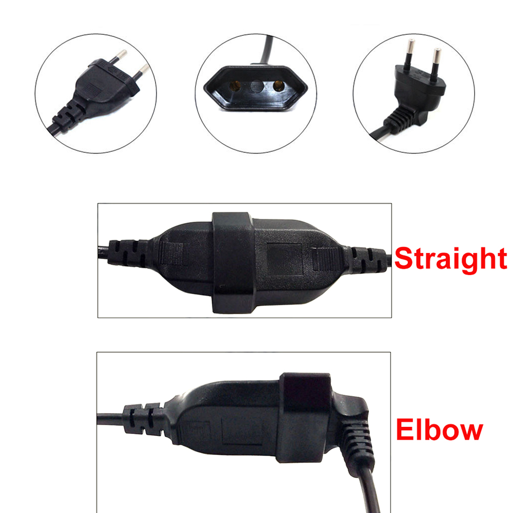 Cee7/16 Eu 2 Prong Man Naar Vrouw Dubbele Output,2 Manieren Uitlaat Verlengsnoer Europese M/F Power Splitter Kabel 49Cm