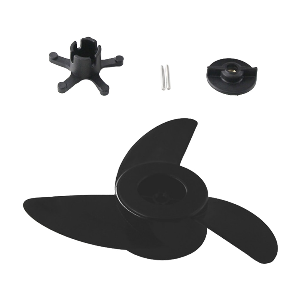 Hélices de barco, propulsor de Motor fueraborda eléctrico para ET44L ET54L D65L, accesorios de montaje de motores de curricán/Barco de 3 cuchillas (negro)