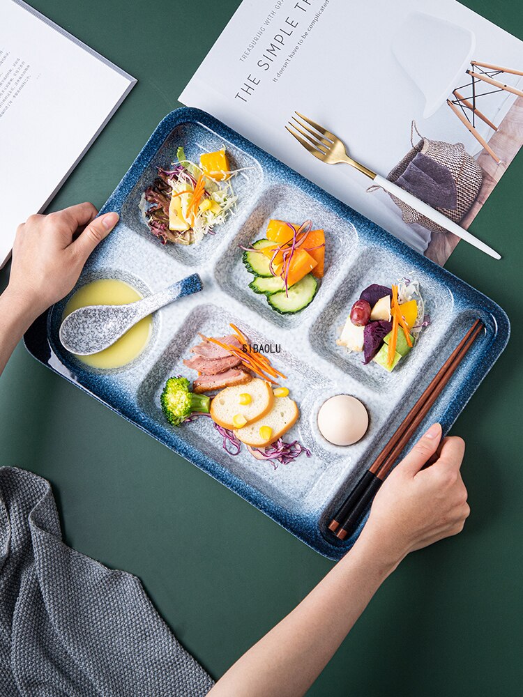 Assiette de séparation en céramique de style japonais pour une personne, assiette de séparation pour la maison, vaisselle de table, assiette de séparation créative