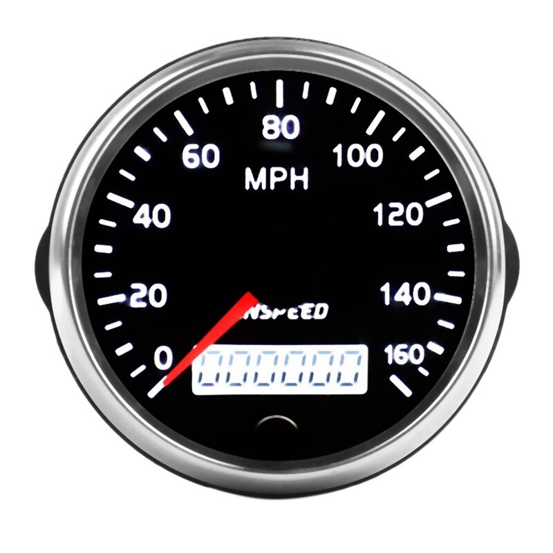 CNSPEED uniwersalny prędkościomierz GPS 12V/24V przebieg 85mm 160MPH dla samochodów motocykl LCD obrotomierz: Default Title