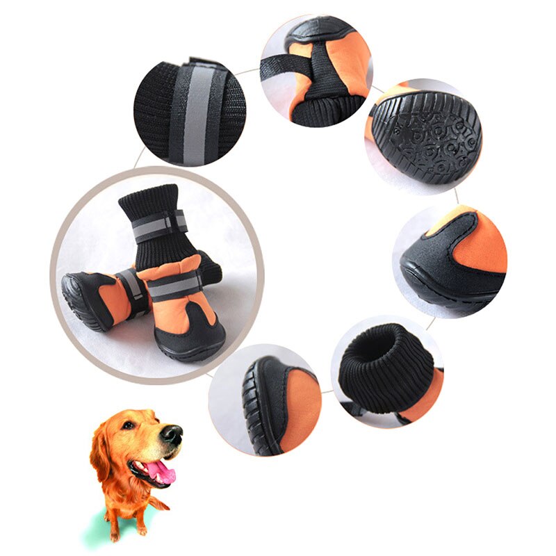 4 stuks/partij Hond Schoenen Voor Grote Honden Huisdier Outdoor Regen Laarzen Antislip Puppy Running Sneaker Ondoordringbare Laarzen Huisdier Accessoires