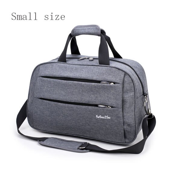 Bolsas de viaje para equipaje, lona impermeable para hombres y mujeres, bolso grande con ruedas, bolso de hombro para hombre, bolso de lona negro gris azul, equipaje de cabina para llevar: gray S