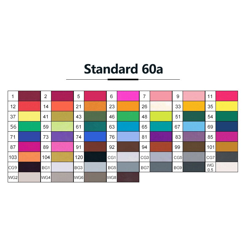 TOUCHNEW Soft Brush Markers Pen Set Sketch Dual Brush Markers Alcohol Based Markers Manga Drawing Animation Art Supplies: Standard A60