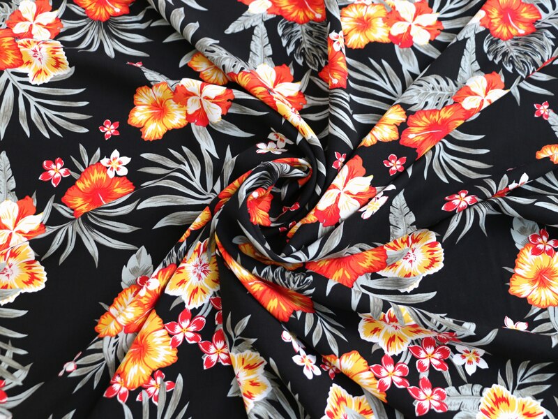 100Cm * 145Cm Planten Hawaii Stof Zacht Zomer Jurk Materiaal Viscose Poplin