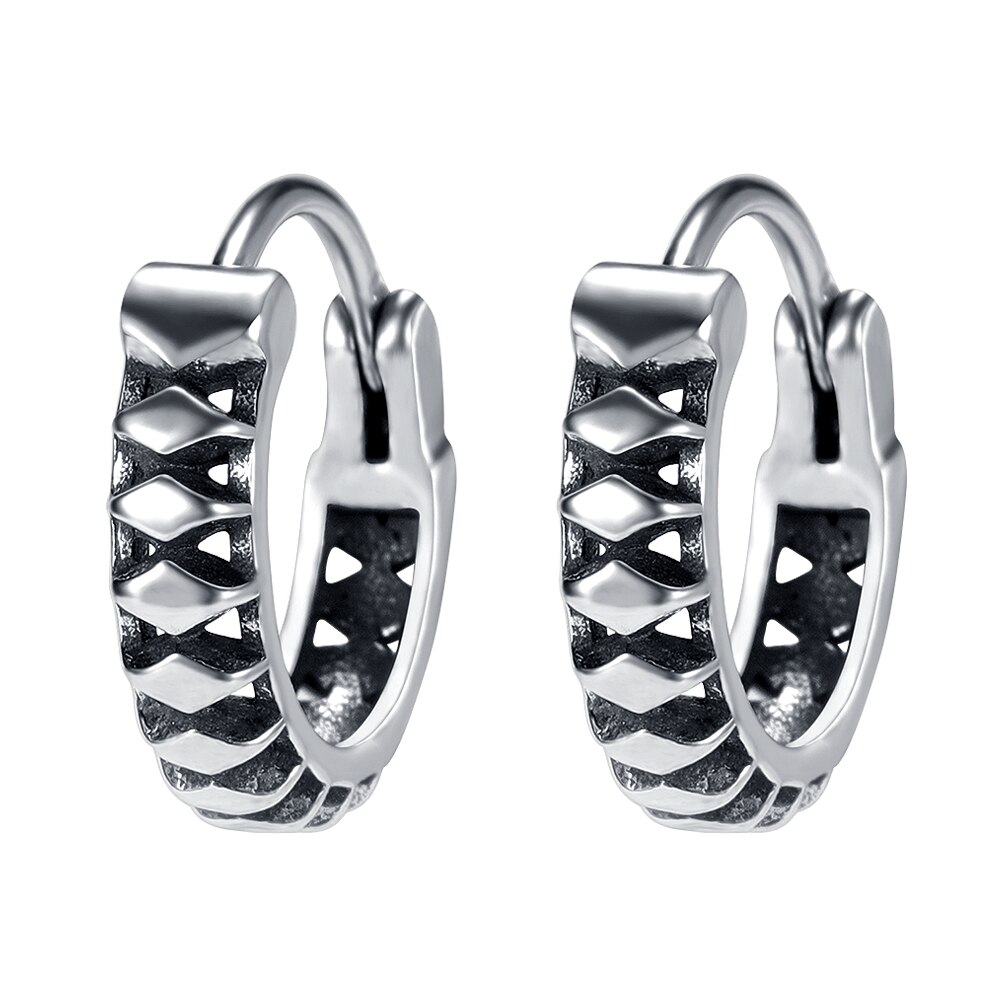 Zs 1 Paar Punk Rock Ronde Oorbellen Rvs Oor Ring Schedel Chirurgisch Staal Oorbellen Voor Mannen Vrouwen Pop oor Piercing: EH626SR-11