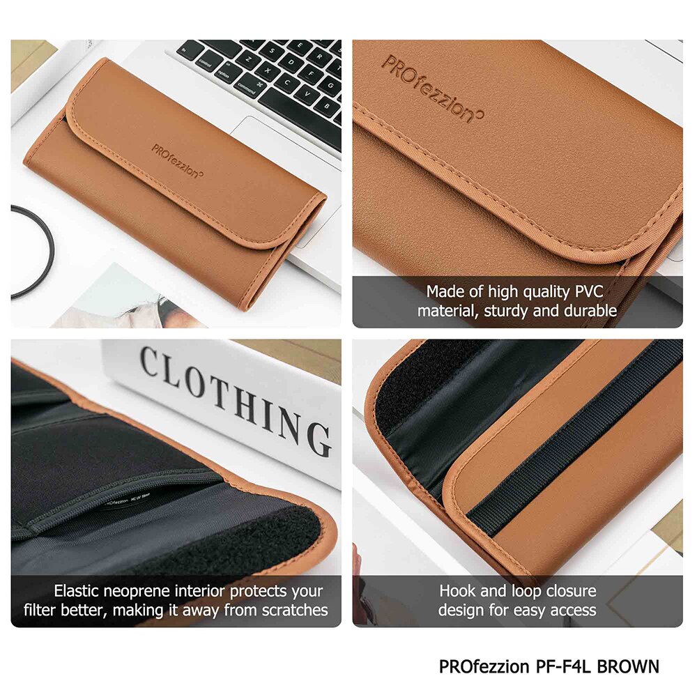 Retro filters portemonnee met 4 zachte, uitklapbare lenzen en filters tas met microvezel reinigingsdoekje, camera accessoires, nd uv cpl ri