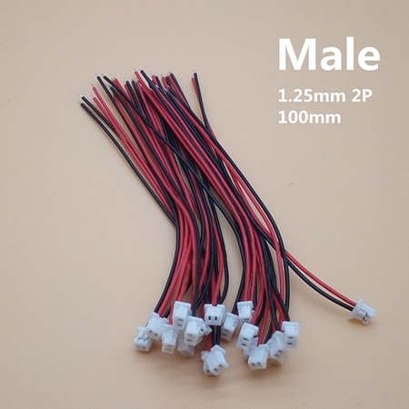 20 Sets/Lot Connector Micro JST 1.25MM 2-Pin/3-Pin/4-Pin Male&Female Connector Plug with Wires Cables LED Strip Connectors: 2P Male 20pcs