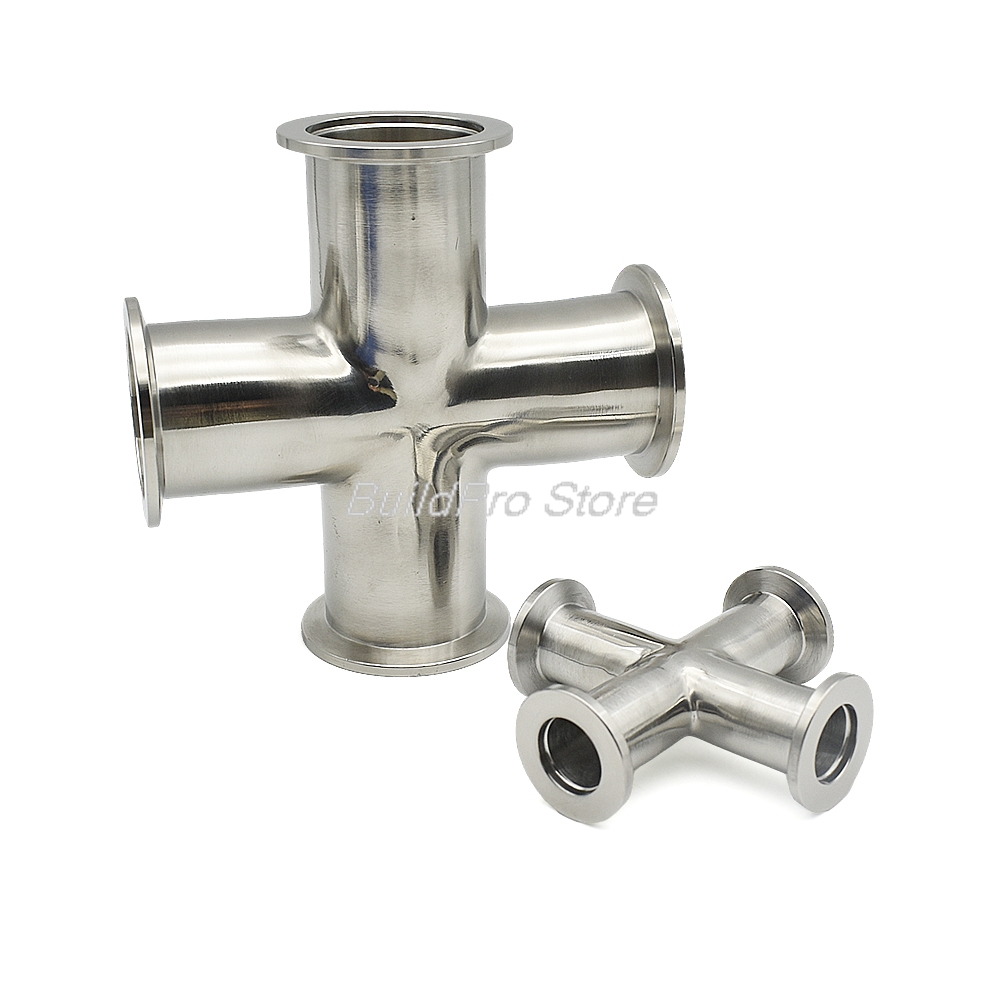 KF16/KF25/KF40/KF50 Vacuum Fittings 304 Stainless Steel Elbow/Tee/Four-Way Flange Joints High-Pressure Clamp Connector