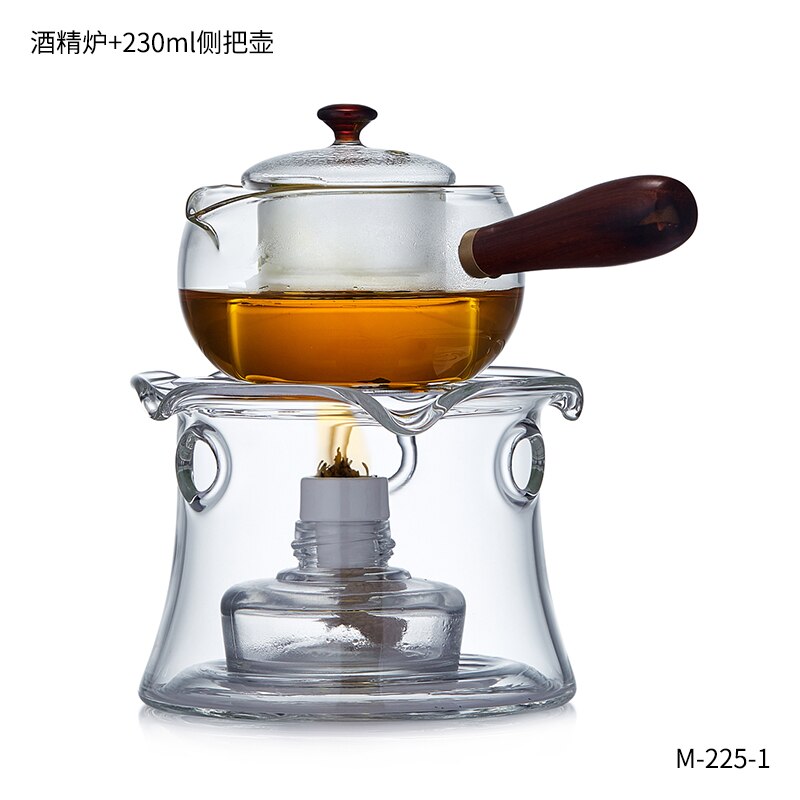 Alcohol Cooking Teapot Household Glass Heat Preservation High Temperature Resistance Exquisite Alcohol Lamp: stove side pot suit