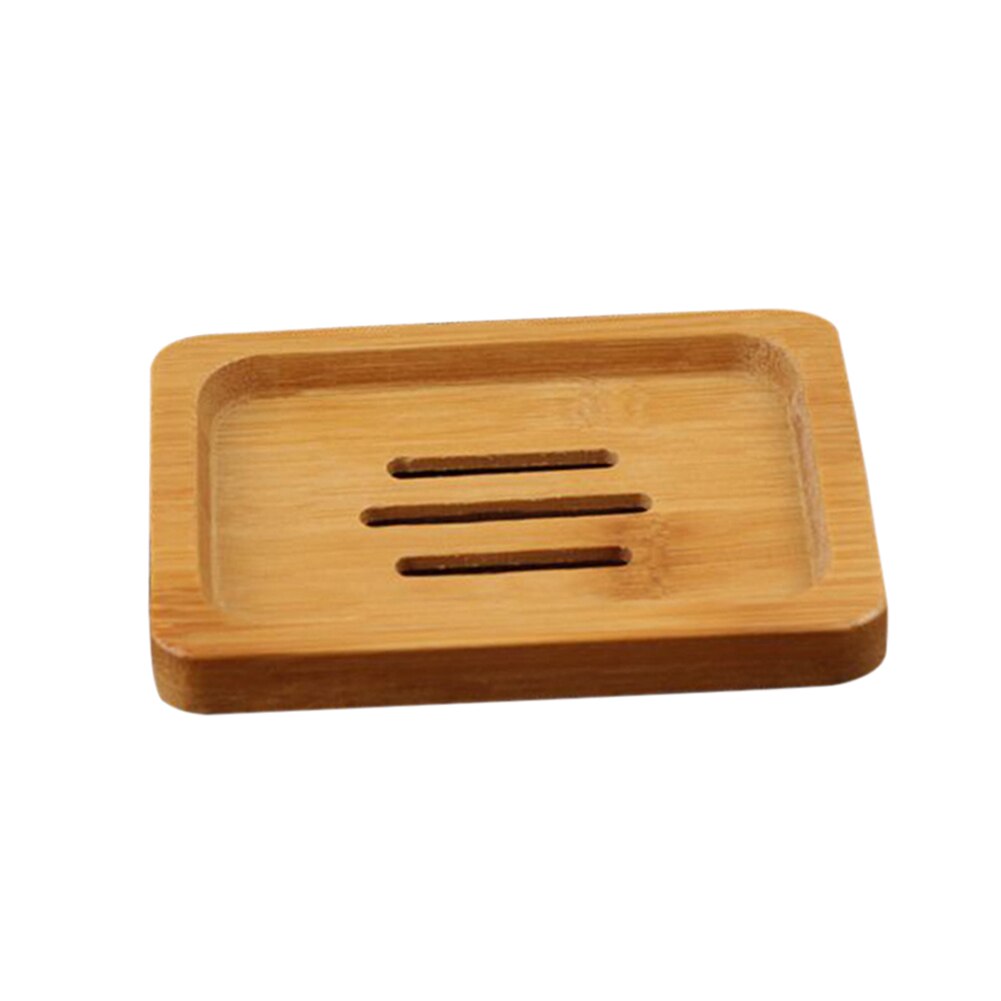 Bamboe Zeepbakjes Bamboe Afvoer Zeepkist Opslag Houder Opbergdoos Draagbare Houten Dienblad Voor Badkamer Benodigdheden Natuurlijke Zeep Rack: 11x8x1.5cm