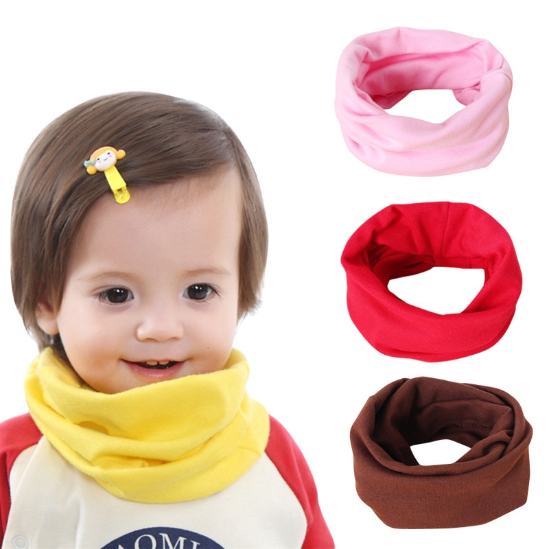 Bebis halsduk höst vår barn pojkar flickor stickad halsduk småbarn varma accessoarer unisex barn bomull röd rosa blå hals klädsel