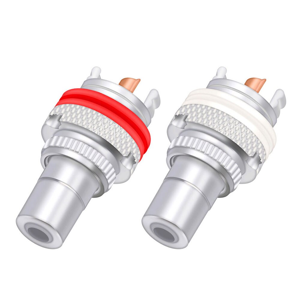 8 Stuks Gold Rca Jack Hifi Terminals Pom Isolatie High-End Rca Socket Adapter Av Terminal Phono Connector: Rhodium