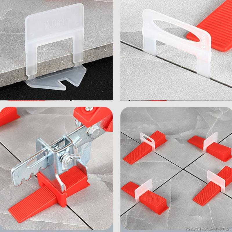Espaciadores niveladores de azulejos DIY, 100 unids/set/juego, Clips de nivelación de azulejos de 1,5mm/1mm/2mm/3mm para nivelar la instalación de piedra de azulejos