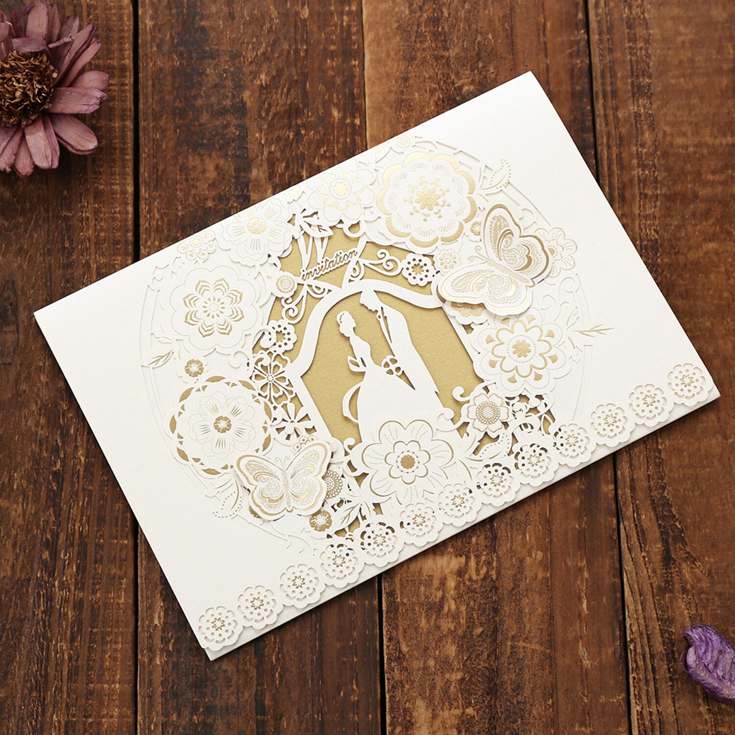 10pcs Wedding Invitations Card Hollow Bride and Groom Invitation Cards Greeting Cards Invitation Holders for Wedding Anniversary