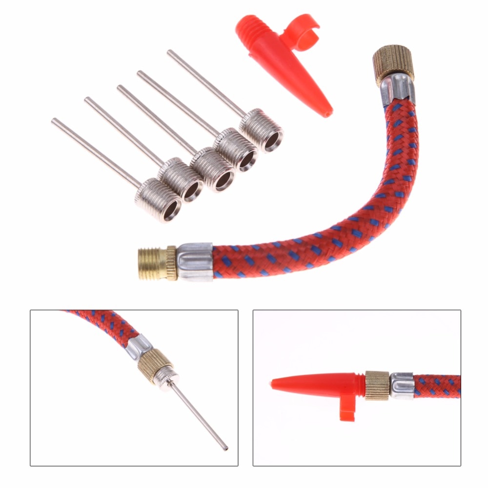 7 teile/satz Standard Größe Luftmatratze Pumpe Schlauch Adapter Düse Ventil Luft Schlauch Aufblasen Nadeln Fahrrad Pumpe Inflator Stecker Fahrrad werkzeuge