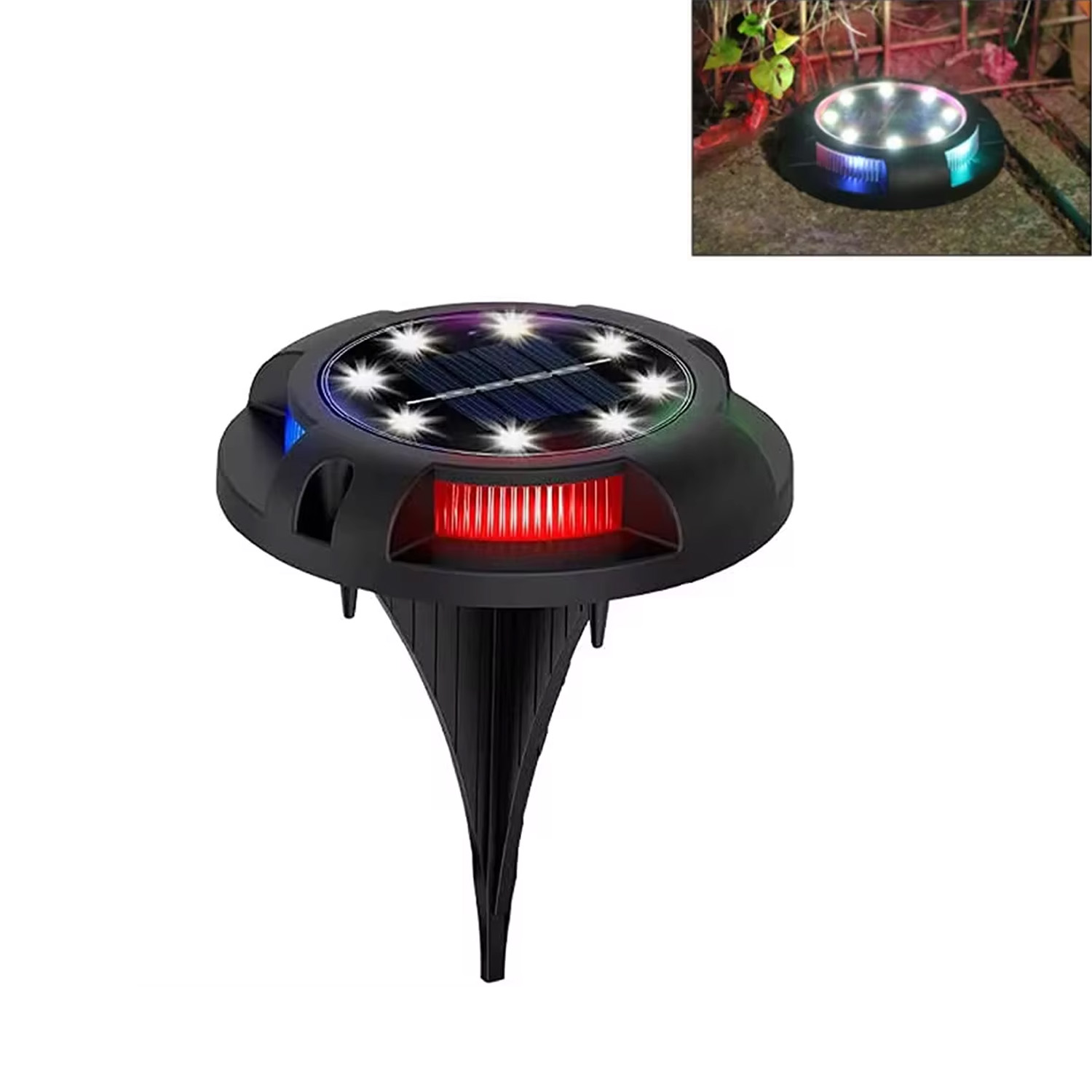 Super jasna lampa gruntowa zasilana energią słoneczną Zewnętrzna lampa patio Wodoodporna trawnik ogrodowy Dekoracyjna lampa schodowa Lampka nocna Szybka dostawa 4-6 dni Przyjazd Darmowa wysyłka: Las zielony