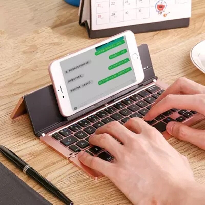 Ultra-thin Folding Blue-tooth Keyboard For Universal Android Tablet Phone Mini Wireless Keyboard