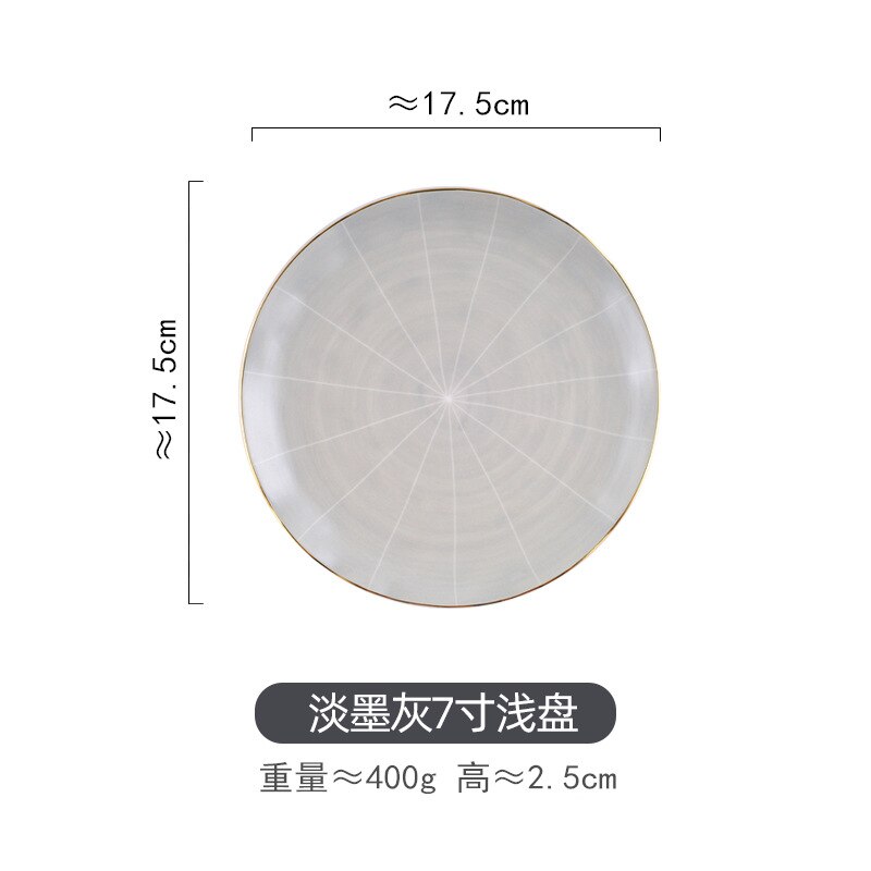 Gouden Rand Porselein Diner Plaat Set Ronde Keramische Serveerschaal Servies Set Plaat Schotel Kom Servies Set: WHITE