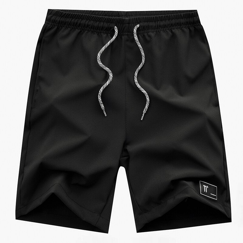 Kompresjonsshorts for herre 4xl shorts for menn sommershorts homme polyester lappeteppe korte bukser høy midje shorts elastisk midje: Svart / Xxxl