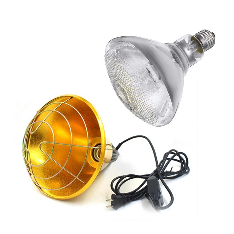 Justerbar switch 250w fjerkræ varme inkubator lampe & høne kæledyr kæledyr infrarød pære lys opdræt til kylling husdyr piggy ælling varm